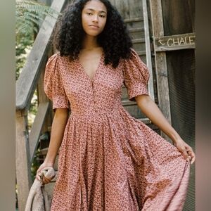 Christy Dawn the Marie dress in leaf dot rooibos, medium